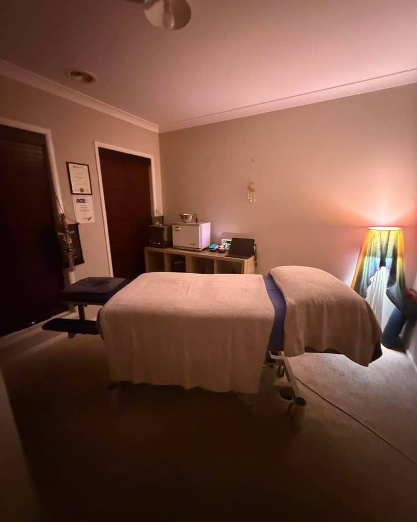 Treatment table in the private studio
